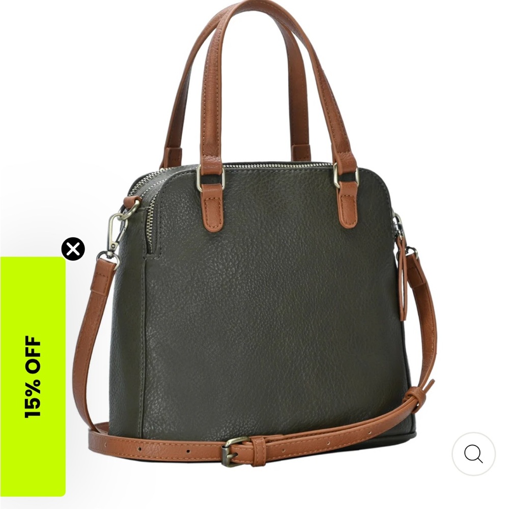 Olive Green Leather Tote Bag